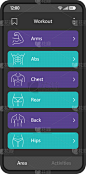 workout smartphone app interface template