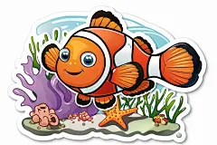 海洋生物小丑鱼插画