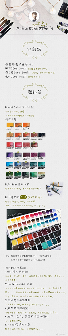 A柠檬不萌采集到水彩材料