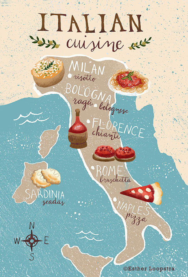 Cuisine of Italy Map...