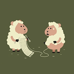Charice采集到插画-动物-羊/山羊/棉羊