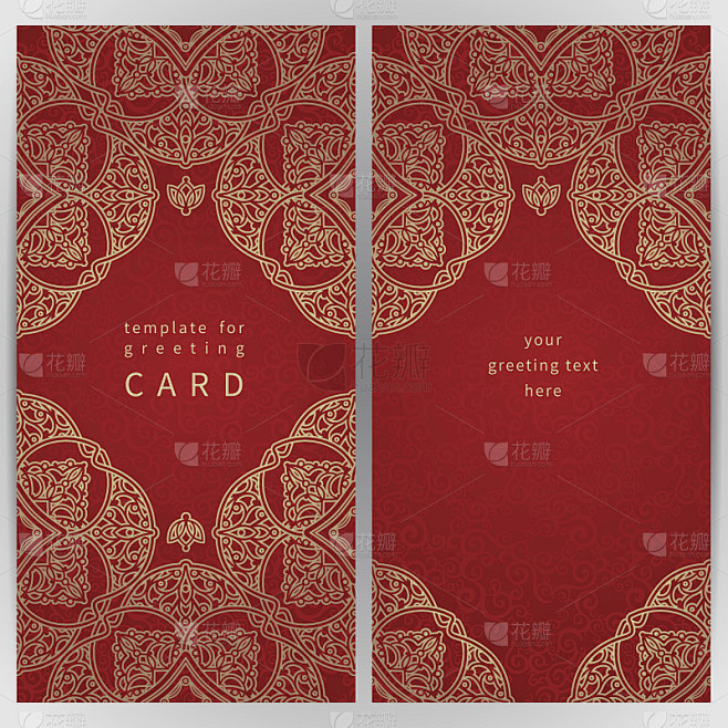 复古华丽的卡片在东方风格。