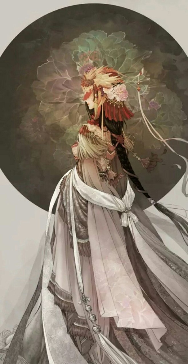 古风华丽面具美女