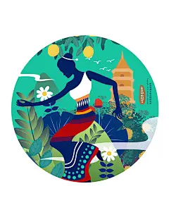 香沫咖啡奶茶原创小青柑普洱茶手绘茶叶包装插画