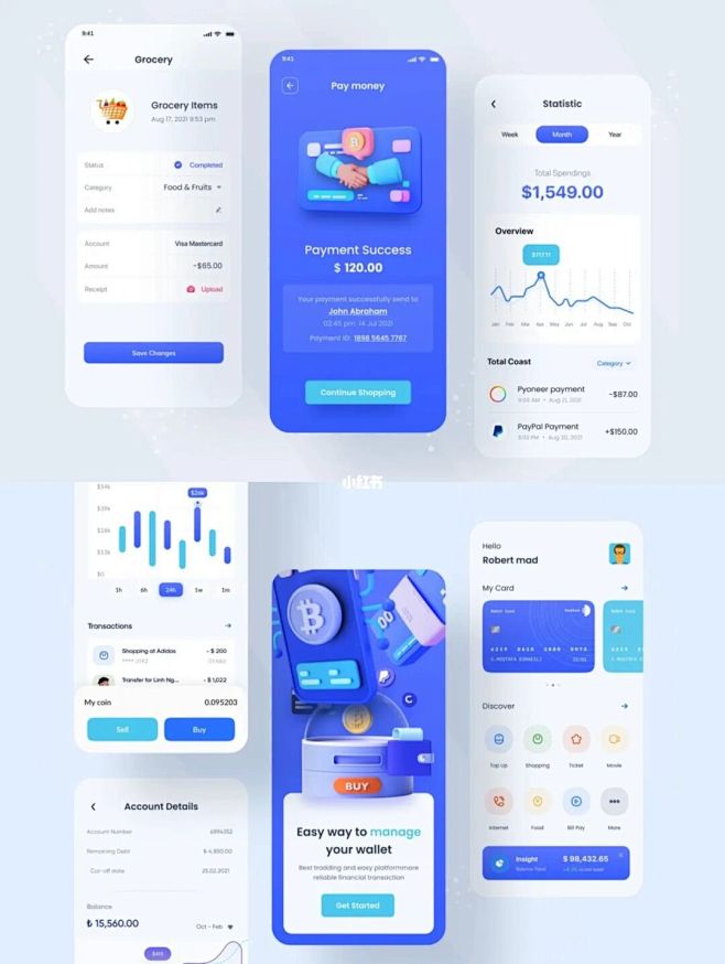 数字货币！加密货币钱包APP界面｜Ui接...
