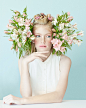 Water. Color. Flower : Beauty editorial based on pastel colors and real flowers 