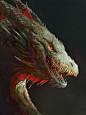 Dragon, Antonio J. Manzanedo : Dragon head study.