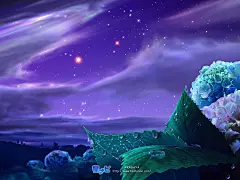 紫阳花 梦幻星空桌面壁纸