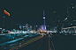 General 2000x1333 cityscape Toronto railway long exposure light trails Canada night