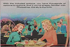 潮流复古怀旧低保真四色印刷半调点阵仿古做旧肌理特效ps样机模板下载_颜格视觉