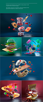 ArtDirection Campaign Design casino composition dégustation food design gambling motion graphics  Poker Slots