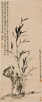 李方膺风竹图。李方膺（1695-1755），中国清代画家，字虬仲，号晴江，别号秋池，抑园，白衣山人，为“扬州八怪”之一，

李方膺擅长写意花卉、走兽、游鱼和人物，是一个多面手画家，作品纵横豪放、墨气淋漓，粗头乱服，不拘绳墨，意在青藤、白阳、竹憨之间，尤善梅竹。