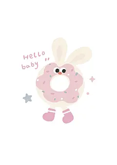 大脸兔子｜治愈系插画小兔子甜甜圈 - 小红书