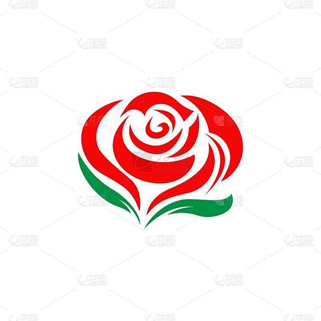 玫瑰花标志模板矢量图标