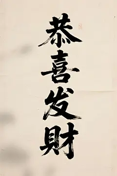 恭喜发财手写书法