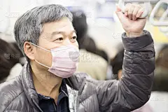 老年男人,地铁,提举,地铁站,面罩,古老的,男商人,新创企业,男性,日本人