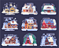 Cozy Winter Homes Illustrations : Winter Cozy Homes is a collection of different snowy country houses, cabins and cottages illustrations inspired by rural winter scenes.