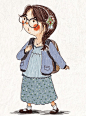 【可爱 萌女孩 插画】 