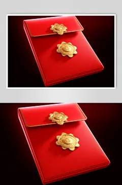 AI数字艺术中国风新年春节立体红包元素