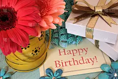 生日卡,贺卡,水平画幅,无人,蓝色,蝴蝶结,周年纪念,品红色,生日,绿松石色