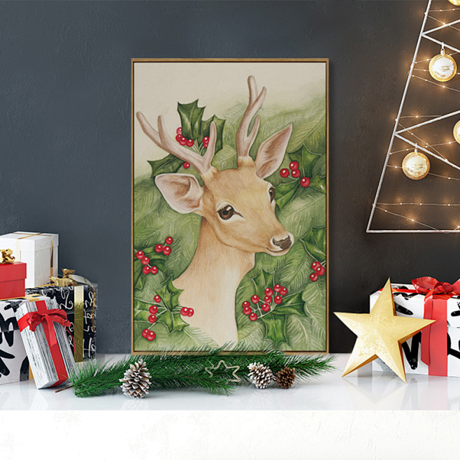 异见装饰画 圣诞鹿