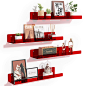PRICES MAY VARY. 【SPACE SAVING & LOOK NEATER】 4 pack acrylic shelves for wall provide multi-layer storage, allowing you to utilize wall space more efficiently. You can conveniently store everything while keeping your room organized. It's a great space