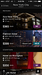 Hotel Tonight iPhone lists, feeds, home screenshot
