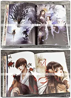 【赠精美海报+涂色本】预售古戈力画集全套2册《扫花寻径》+《间花寻影》 古风插画集手绘线稿填色集芥子半面妆知音动漫画册临摹绘-tmall.com天猫