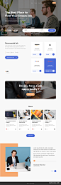 找工作 - 着陆页UI设计作品网页设计官网介绍页首页素材资源模板下载