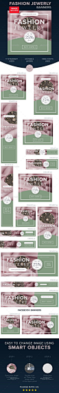 Fashion Jewerly Banners — Photoshop PSD #web banners #promotion • Available here → https://graphicriver.net/item/fashion-jewerly-banners/15966382?ref=pxcr: 