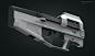 SMG design, Pengzhen Zhang : A SMG design based on P90 and inspired by t he concept designs in the movie :"Ghost in the shell". Really thanks for great artists like Maciej Kuciara ,vitaly bulgarov, and many more.You inspired me a lot!