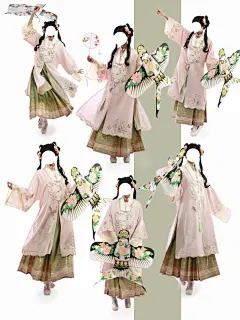 拍照姿势｜古风插画少女感动作春日集—纸鸢_1_鸣蝉Maemi_来自小红书网页版