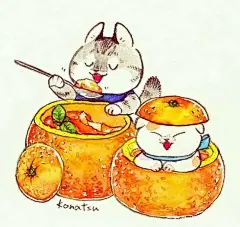 超级可爱超级萌的猫咪配美食插画，颜值超高，萌化我的心