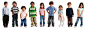High-Res Stock Photography: Line of young multi ethnic children