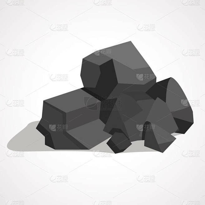 卡通黑煤堆积桩