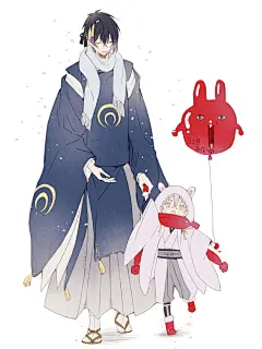 刀剑乱舞 | 逗猫的大咖喱和被被，和一路放闪光弹的三日鹤！（twi：perigoty） ​​​​