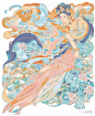 从线稿到配色！吹爆《中国日报》国际版插画师李旻，太高产！还为《哈利波特》绘制了封面~ : 打开这样的一幅美丽画卷，心灵也会随之安静平和起来。我想，这就是绘画的力量。