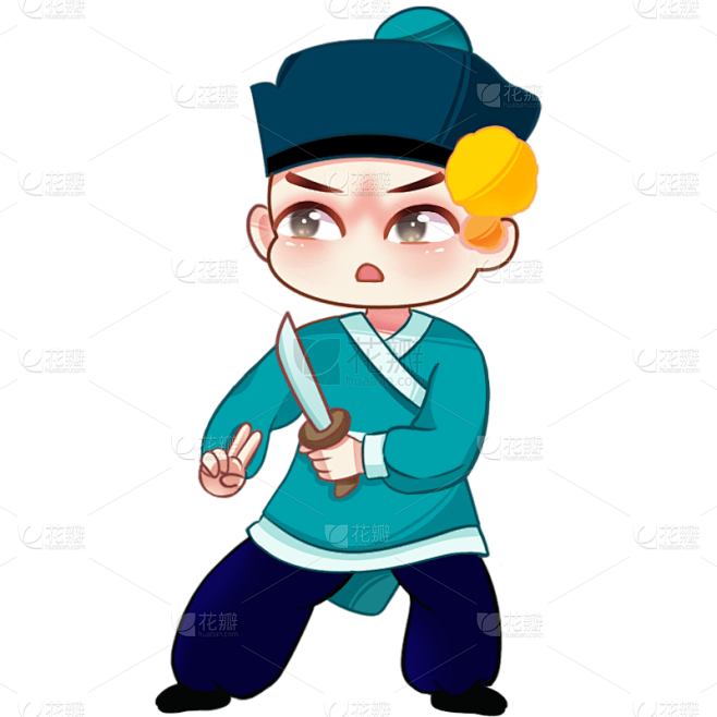 京剧生角文化人物创意贴纸
