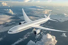 天空中飞行的飞机摄影图片