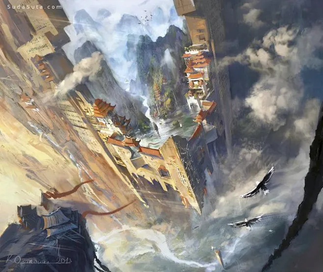 波兰画师Chris Ostrowski，东方古风建筑作品~