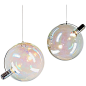 Carlo Nason Lumenform, Two Sona Lamps Iridescent Murano Glass Anticipates Modern For Sale