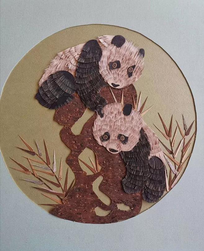 白狼林俗树皮画