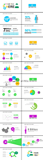 大气扁平化大数据多图表模板[附送EXCEL图表]