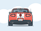 Mustang shelby ford red vehicle flat illustration car mustang automobile small simple vector
