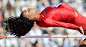 当地时间8月9日，2012年伦敦奥运会田径项目女子跳高比赛，美国的巴雷特在比赛中飞跃横杆。AFP　PHOTO/FRANCOIS　XAVIER　MARIT