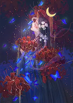 彼岸_画画的无韵呀__插画师作品_涂鸦王国gracg.com