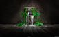General 2560x1600 digital art CGI landscape green picture frames
