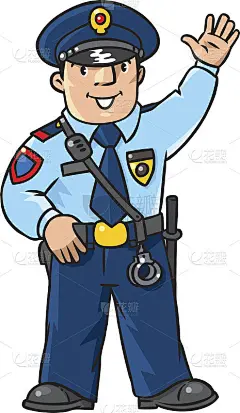有趣的警察。儿童矢量图