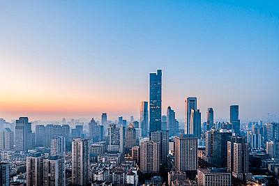 中国江苏南京城市天际线清晨风光图片