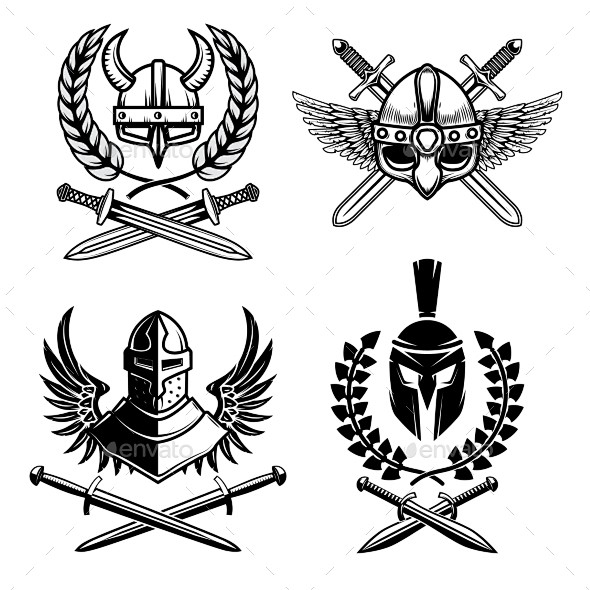 set-of-emblems-with-viking-ancient-weapon